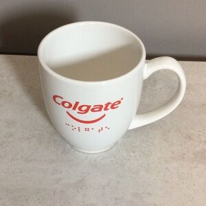 NWT Colgate White Ceramic Logo Mug with Red Accent